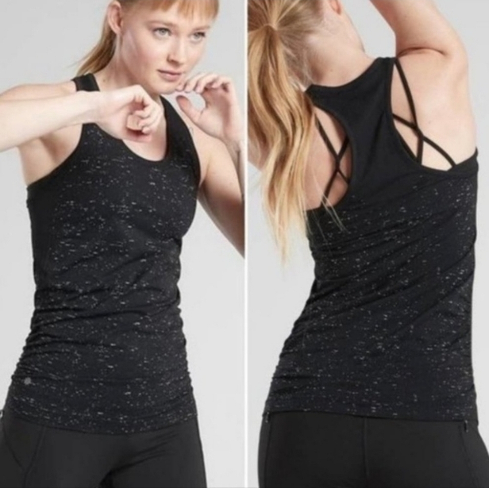 Athleta Speedlight Speckled Black Tank